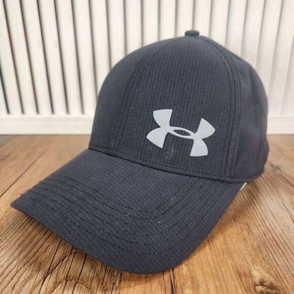 Under Armour UA Logo Fitted Size L/XL Hat Cap Black Active Athletic Golf Sports - Picture 1 of 12